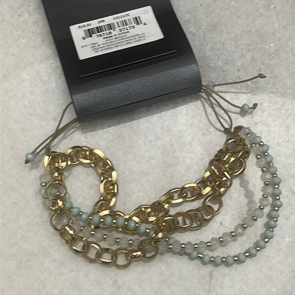 Massini bracelet multi strand bead gold tone chain jewelry NEW - Picture 6 of 6